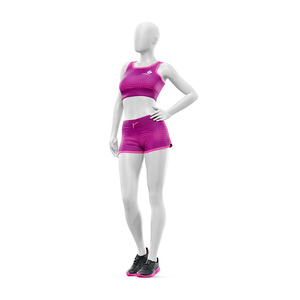 Ensembles de yoga deux pièces légers et sans coutures personnalisés avec ceinture élastique en nylon et spandex, débardeur et short de sport à séchage rapide - Product Image 1