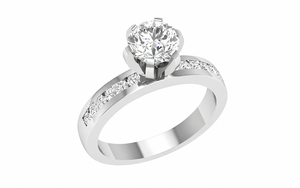 Élégante bague de fiançailles avec diamant de laboratoire rond de 1,25 carat, monture haute solitaire en or blanc 14 carats, certifiée EF VVS IGI - Product Image 3