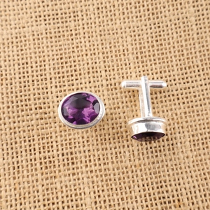 Juego de gemelos de lujo Niharika Gems con topacio azul en plata de ley 925 chapada, unisex, para diferentes ocasiones - Product Image 2