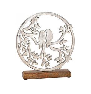 Centro de Mesa Navideño de Aluminio y Madera con Etiqueta Privada, Presentando un Estilo Único para Celebraciones de Temporada - Product Image 1