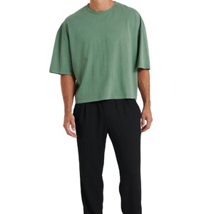 Camisetas de Cuello Redondo para Hombre, 100% Algodón, Corte Cuadrado, Costuras en Contraste, Directamente del Fabricante - Product Image 1
