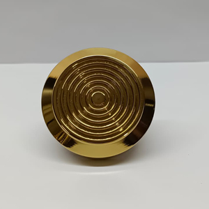 Round <b>Brass</b> Furniture <b>Knob</b> with Concentric Ring Design for Drawer Cabinet Hardware Traditional Style Durable Finish - Product Image 3