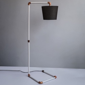 Jazz Steampunk <b>Pipe</b> Design Industrial Floor Lamp Retro Metal Water <b>Pipe</b> Light Vintage <b>Standing</b> Lamp Copper Drum Shade Rustic - Product Image 1
