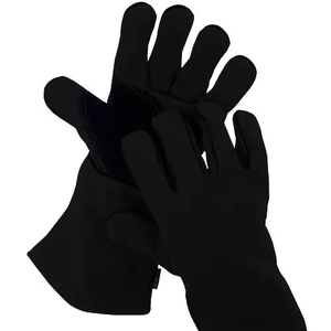 Gants de soudage en cuir de vachette véritable rouge renforcé de haute qualité, gants de travail de sécurité industrielle, gants de soudeur robustes - Product Image 6