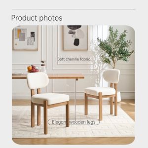 Set di 2 Sedie da Pranzo in Stile Moderno Rustico in Legno con Rivestimento in Tessuto per Sala da Pranzo e Cucina - Product Image 3