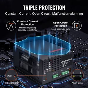 Alimentatore laser CO2 ad alta velocità 60W per taglio, nuovo, con corrente costante e protezione da circuito aperto - Product Image 4