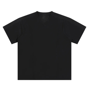 Casual Vintage Men's <b>T</b>-<b>shirt</b> 260g Heavyweight 100%Cotton <b>Wide</b> Rib Small <b>Neckline</b> Loose Large Dropped Shoulders Short Front - Product Image 3