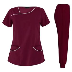 Doctors Nurses <b>Plus</b> <b>Size</b> Women's Medical <b>Scrubs</b> Sets 100% Cotton Twill Customized Color Hospital Use Stretchy Fabric Needle - Product Image 1