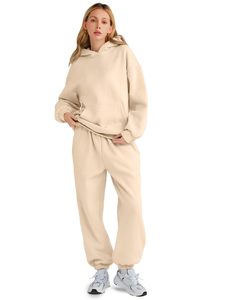 Ensemble de survêtement oversize pour femmes, 2 pièces, sweat à capuche et pantalon de jogging ample, vente en gros OEM - Product Image 2