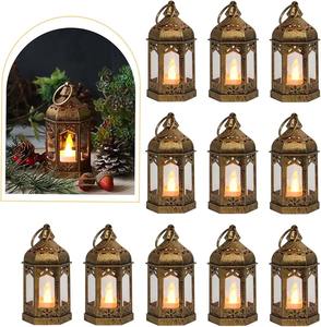 Linterna LED de Ramadán Kareem Eid Mubarak, Lámpara de Mesa Colgante de Metal Islámica, Decoración para el Hogar para Festivales Árabes, Regalo - Product Image 5
