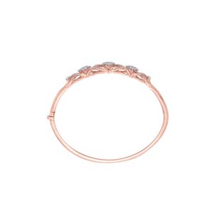 Rose Gold Lab Grown Diamond Floral <b>Infinity</b> Open Bangle <b>Bracelet</b> - Product Image 2