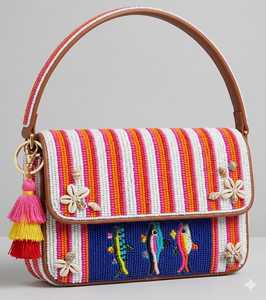 Nuevo Bolso Tote Bordado con Diseño Floral para Mujer, para Artículos Esenciales Diarios y Salidas a la Moda, con Costuras Decorativas - Product Image 5
