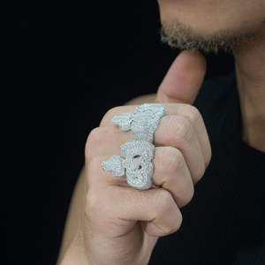 Anillo de Moissanita con Diseño de Bolsa de Dinero y Símbolo de Dólar, Chapado, Joyería para Fiesta y Boda - Product Image 3