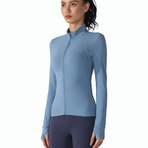 New Autumn and Winter Velvet Yoga Clothes, Sports Tops, Tight Fitting Waist Yoga <b>Jackets</b>, Warm Zippered Fitness Clothes - Product Image 6