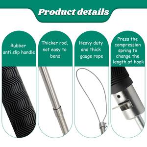 1 Pieza Lazo de Acero Inoxidable Tipo T para Captura de Cerdos, Varilla de Captura de Animales con Cable de Alambre y Mango Extensible para Ganado de Granja - Product Image 5