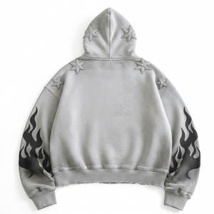 เสื้อฮู้ดดี้ผู้ชายแบบหนาพิเศษ 450 GSM ผ้าฝ้ายฟลีซ ผลิตแบบ OEM สำหรับแบรนด์ส่วนตัว จำหน่ายส่ง - Product Image 5