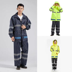 Ensemble imperméable haute visibilité réfléchissant pour le travail : veste et pantalon de pluie, uniforme de sécurité industrielle - Product Image 5