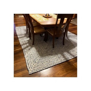 Alfombra Rectangular de Yute Trenzado con Patrón Geométrico, Base de Goma Antideslizante, Reversible, Apta para Mascotas, de Pelo Corto, para Sala de Estar y Hogar - Product Image 5