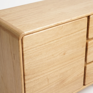 Modern Solid Wood Chest Of <b>Drawers</b> <b>With</b> Rounded Corners And Three <b>Drawers</b> One Cabinet <b>Storage</b> Dresser Scandinavian Design - Product Image 2