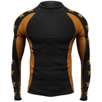 Vente en gros de rashguards pour hommes de haute qualité, imprimés, respirants, à manches longues, protection UV, antibactériens, séchage rapide, en spandex/polyester