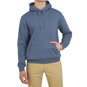 Sudadera con Capucha Azul para Hombre, Corte Regular, 100% Algodón Felpa, Estilo Casual, para Otoño - Product Image 1