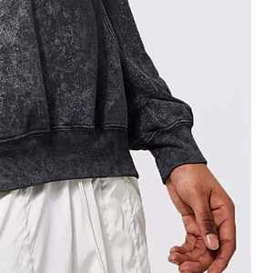 Sudadera con Capucha Oversize para Hombre, Lavado Ácido, Color Liso, Forro Polar de Algodón, Estilo Casual, Corte Regular, Estilo Otoñal - Product Image 5