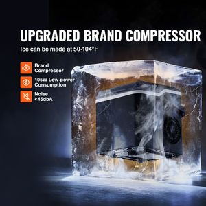 Máquina de Hielo Portátil 3 en 1 para Desayunos, 9 Cubos de Hielo en 7 Minutos, 26 Libras en 24 Horas, Autolimpieza con Cesta y Pala para Hielo - Product Image 6