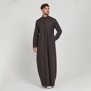 Fashionable Islamic <b>Men</b> Thobes Jubba 100% High Quality Dark Long Suit <b>Thobe</b> <b>Men's</b> Clothing Ramadan Djellaba Eid - Product Image 4