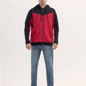 Sweat à capuche zippé respirant et épais pour homme, nouvelle mode, couleur unie, sur mesure, haute qualité, 100% coton, saison hivernale - Product Image 2