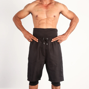 Muslim Men's <b>Islamic</b> Swim Shorts Breathable Eco-Friendly <b>Canvas</b> Polyester Fabric Drawstring Closure OEM High Street Solid - Product Image 3