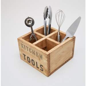 Elegante Portacubiertos de Madera con Acabado Natural para una Decoración y Almacenamiento Elegantes en la Cocina - Product Image 1