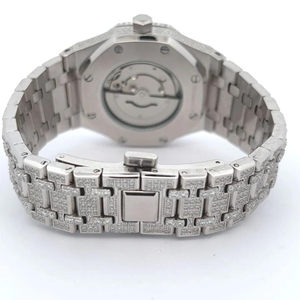 Montre de haute qualité en moissanite DEF de laboratoire, style hip-hop, avec diamants incolores et mécanisme automatique ou manuel - Product Image 3