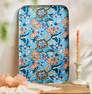 Bandeja de Servir de Aluminio con Diseño Floral de Iris Morado, Forma Redonda, Estilo Art Deco, Duradera, para Uso en Exteriores, para Restaurantes - Product Image 4