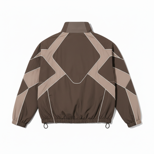 High Quality Men's Casual Solid Streetwear Custom Patchwork <b>Polyester</b>/Cotton Windbreaker Pants Set Knit - Product Image 2
