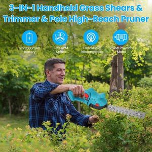 Tagliasiepi Elettrico Multifunzione 3-in-1 Senza Fili, Rotazione a 90 Gradi, Doppio Uso per Taglio Erba Fai-da-te e Mini Cura del Giardino - Product Image 4