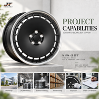 Jantes forgées à disque plein avec fentes d'aération 18-22 pouces, finition noir mat avec lèvre polie VIW-227 pour BMW Audi Mercedes-Benz