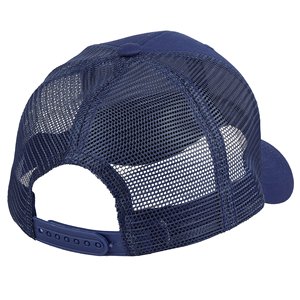 <b>Navy</b> Blue Mesh Trucker <b>Hat</b> 6-Panel Adjustable Snapback Cap Breathable Waterproof Casual Unisex Adult Front Logo for Spring - Product Image 2