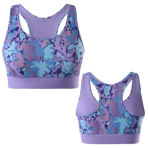 Saleh Enterprises Women Plus Size Sublimated <b>Halter</b> U-<b>NECK</b> Sports <b>Bra</b> Front Logo High Support 180g Nylon Spandex Seamless Gym - Product Image 1