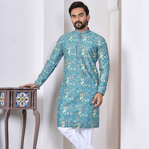 Digital Printed Work Cotton Traditional Straight <b>Kurta</b> for Diwali Wedding Party with Quick Dry Feature - Product Image 1