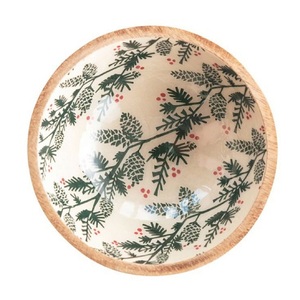 Bols en bois de manguier avec impression émaillée pour cuisine et table à manger, faits à la main, meilleure qualité, sur mesure pour restaurant - Product Image 2