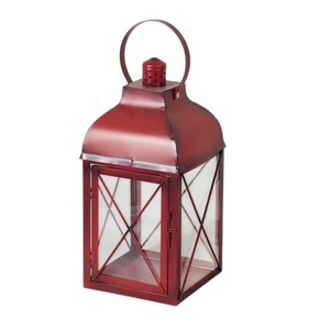 Handmade Factory Bulk Selling Metal & Glass <b>Candle</b> Lantern With <b>Red</b> Finish <b>Candle</b> Lantern for Outdoor & Home Decoration - Product Image 1