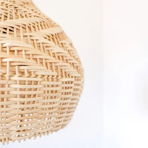 Wholesale Rattan Pendant Lampshade Handwoven Hanging <b>Light</b> Natural Woven Lamp <b>Shade</b> for Living Room <b>Kitchen</b> Decor OEM ODM - Product Image 4