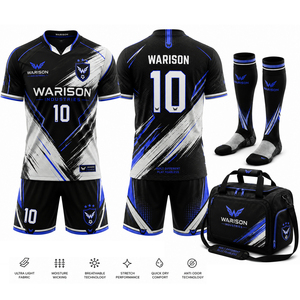 Unisex Breathable Football Uniform Set Plus Size Football Training Jersey Short Socks And Bag Set With Custom Name And Number - Product Image 2