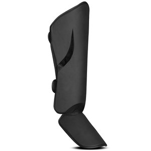 Protège-tibias MMA unisexe pour adultes en cuir brillant, avec fermeture auto-agrippante, prix de gros - Product Image 3