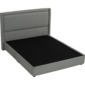 Contemporary <b>Queen</b> <b>Size</b> Wingback Platform <b>Bed</b> <b>Frame</b> Sturdy Fabric Bedstead for Luxury Hotel and Apartment Bedroom - Product Image 2