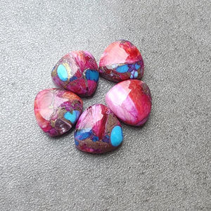 Turquesa Natural Rosa de Ostra Espinosa, Cabujón Trillón Calibrado con Base Plana, Gema | Disponibles en Todos los Tamaños - Product Image 1