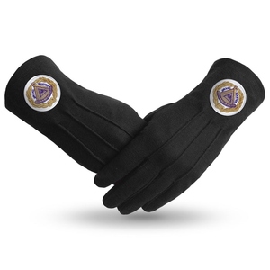 Custom Logo <b>Silver</b> Square & Compass Embroidered Master Mason Lodge White Cotton <b>Gloves</b> Wholesale Masonic Regalia - Product Image 2