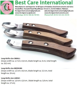 Left Handed Hoof Knife for Farriers with Double <b>Edges</b> Wooden Handle Reusable Farrier <b>Tools</b> - Product Image 2