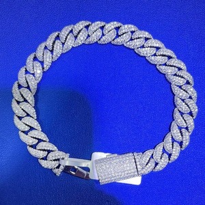 Pulsera de Cadena Cubana con Diamantes de Moissanita de la Mejor Calidad, Estilo Hip Hop, Joyería de Lujo, Regalo para Hombres y Mujeres en Venta - Product Image 4