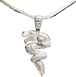 925 Stealing Sliver Dragon Pendentif Moissanite Diamant pendentif Bold Statement bijoux - Product Image 3